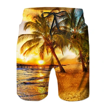 2020 Novo Poletno Vroče Moške Plaža Hlače, Quick Dry 3d Kokosovo Drevo, Natisnjeni Elastični Pas Hlače Mens Moda Board kratke Hlače za Priložnostne