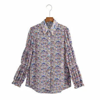 2020 Poletje Nove Dolg Rokav cvjetnim Tiskanja zaraing-slog za ženske do leta 2020 sheining vadiming ženske ženska bluza majica C2202