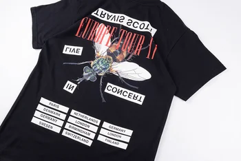 2020 Poletje Novo Travis Scott Europe Tour TS Tiskanje Tee Hip-hop High Street Majice s kratkimi rokavi Moški Ženske Pari T-Majice