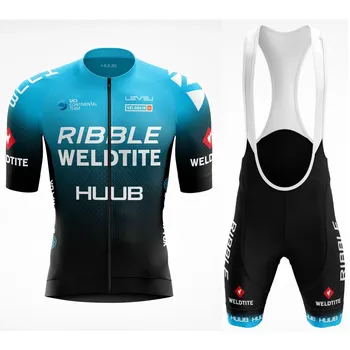 2020 UK Pro Team HUUB Short Sleeve Jersey Ribble Weldtite moških summer set ciclismo kolesarska oblačila, hlače z oprsnikom gel hlače ropa de hombre