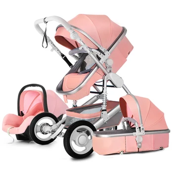2020 Visoko Krajine Baby Voziček 3 v 1 S Avtomobilski Sedež in Voziček Luksuzni Dojenček Voziček Nastavite Newborn Baby Avtomobilski Sedež Vozička