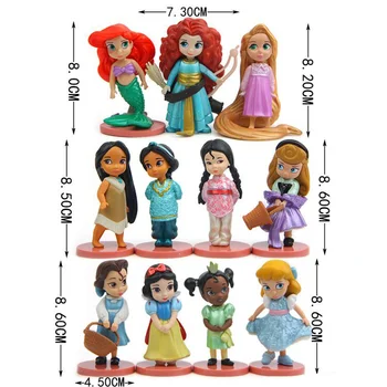 20Pcs Disney Princesa figuric Igrače Rapunzel Sneg Pepelka Beli Sneg Fairy Rapunzel Lutke Dekoracijo Otrok Darilo