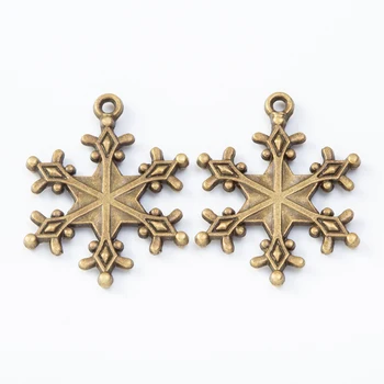 25 kosov retro kovinski cinkove zlitine snežinka Obesek za DIY ročno izdelan nakit, ogrlico, zaradi česar 8046