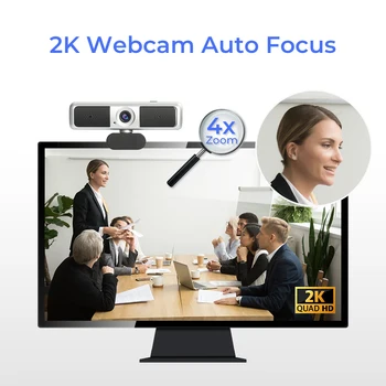 2K 4X ZOOM webcam Spletna kamera z mikrofonom spletni camara za pc webcam 1080p 30fps kamero usb webcam polno hd 1080p video kamero za pc