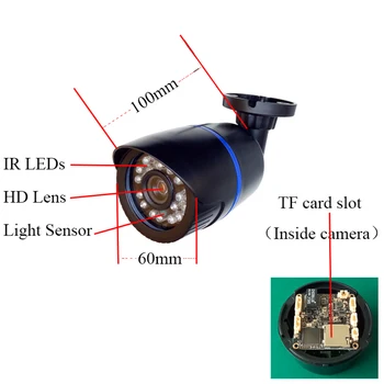 2MP 1080P HD 48V POE Kamere, Avdio IP Kamero Micro SD Kartico v Režo za Varnostni Nadzor IR P2P Onvif Prostem Nepremočljiva CCTV Kamere