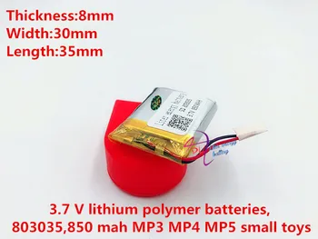 2pcs 3,7 V litij-polimer baterij, 803035, 850 mah MP3, MP4 MP5 baterije