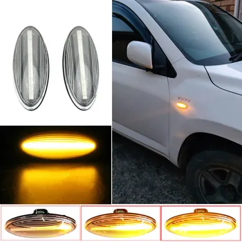2PCS Dinamične Strani Marker Svetlobe Vključite opozorilne luči luči za Toyota Yaris Mk2 P9 RAV4 Mk3 ACA3/ALA3 Auris Mk1 E15 COROLLA 07-10