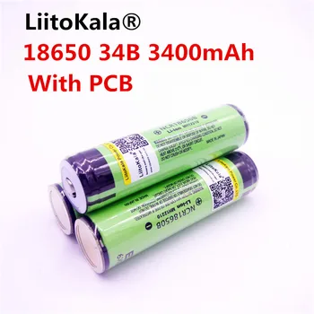 2PCS liitokala original 18650 3400 mah da bateria 3,7 v rechargebale li - ion pcb bateria protegido par ncr18650b 18650 3400