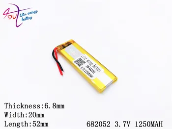 3,7 V 1250mAH 682052 702050 polimer litij-ionska / Litij-ionska baterija za GPS,mp3,mp4,mp5,dvd,bluetooth,model igrača za mobilne naprave bluetooth