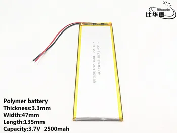 3.7 V,2500mAH 3347135 (polimer litij-ionske baterije) Li-ion baterija za tablični računalnik 7 palčni 8 inch IGRAČA,MOČ BANKE,GPS,mp3,mp4