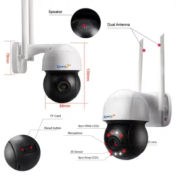 3MP PTZ Wifi IP Kamera 4X Digitalni Zoom, Samodejno Sledenje ONVIF Varnosti CCTV Kamere, Avdio AI Človeško Zaznavanje Zunanji Brezžični Cam