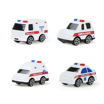 4 Kos/Set Mini Zlitine Avto Serije Diecast Inženiring Avto Požara Reševalno Vozilo Model Collection Tovornjak Igrače za Fante, Otroci