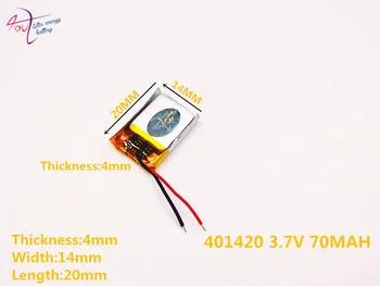 401420 3,7 V 70mah 401520 Litij-Polimer LiPo Baterija za Polnjenje li ion Za Mp3, Mp4 Mp5 DIY PAD DVD E-knjige bluetooth slušalke