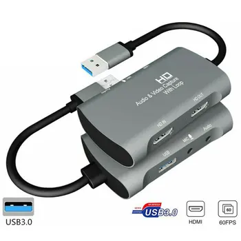 4K HD 1080P 60fps HDMI Video Capture Card USB 3.0 Mic Igra Snemanje Live Streaming Audio Štiri V Enem Sistema Združljiva