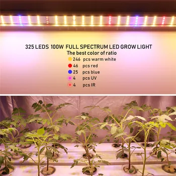 4pcs/veliko Celoten Spekter Led Grow Light 100W Cev z Močjo Gonilnik za LED Ffs Lučka Bar za uporabo v Zaprtih prostorih Hydroponic Rastline Rasti Luči