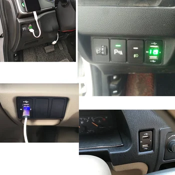 5 4.2 A Za Toyota Dvojno USB Avto Polnilec Polnilnih 2 Vrata USB Auto Adapter za LED Voltmeter Vtičnico Za Honda, 12-24V