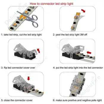 5pcs LED Priključek 2pin Led Trak Svetlobe Priključek Za Ne-Nepremočljiva, Trakovi, Žice Uporabo S 5m 22AWG 5050 Trak Svetlobe Žice