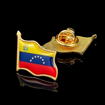 5PCS/Set Venezuela Država, Narod pozlačeni Emajl Zastavo River Pin Značko Modni Dodatki