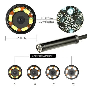 720P Wifi Endoskop Kamera Mini Nepremočljiva Mehko Kabel-Pregledovalna Kamera 8 mm USB-Endoskop Borescope za IOS Endoskop Za iPhone