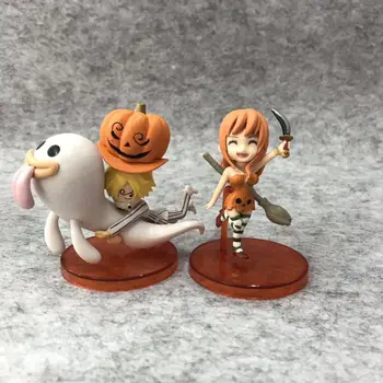 9pcs/set Anime Enem Kosu WFC Halloween Luffy Sanji Chopper predstavnica nami-ja Bučna Clollectible figuric Igrače