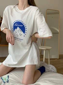 Ader Napaka Sneg Gorskih Tiskanje T Shirt ADER Visoke Kakovosti majice Moške Ženske High Street Oprati T-shirt