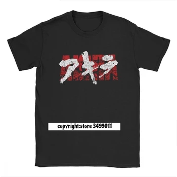 Akira Kanji T-Shirt Moški Manga Kaneda Vaporwave Japonski Neo Tokyo Anime Letnik Bombaž Tees Fitnes T Srajce, Natisnjen
