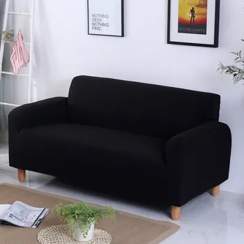 Anti-umazano Barva Universal Kavč Zajema Kavču Black Slipcover Za dnevno Sobo Stretch Kavč Zajema Elastična Sedeži