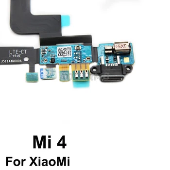 Aocarmo Vibrator Polnjenje prek kabla USB Vrata za Polnilnik Dock Priključek za Mikrofon Mic Flex Kabel Vezje Za XiaoMi 4 mi4
