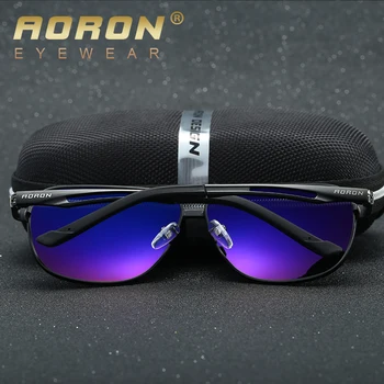 AORON sončna Očala Mens Polarizirana sončna očala aluminijast Okvir UV400 Luksuzni Design Moški Očala Anti-Odsevni