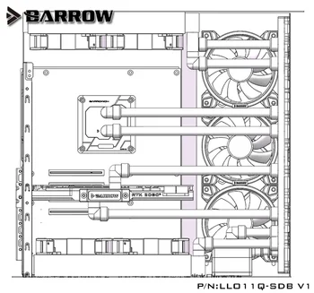 Barrow, Akril Odbor kot Vodni Kanal uporabite za LIAN LI O11 Dinamične Računalniške Primeru za Oba CPU in GPU Blok RGB 5V 3PIN plovnih poteh