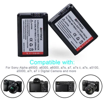 Batmax 4pc 2000mAh NP-FW50 NPFW50 np fw50 Baterija+LCD USB Dvojni Polnilec za Sony Alpha a3000,a5000,a5100,a6000, a6300,a6400,a6500