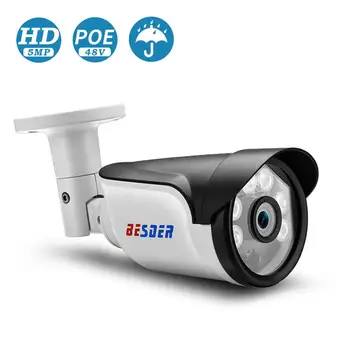 BESDER H. 265 IP POE Varnostna Kamera 5MP 3MP 2MP Bullet Prostem Nepremočljiva Video Nadzor, Kamere, H. 265 Omrežja Gibanja Kamere