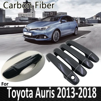 Black Ogljikovih Vlaken za Toyota Auris E180 Hatchback (AU) Scion iM 2013 2016 2017 2018 Vrat Ročaj Kritje Avto Dodatki