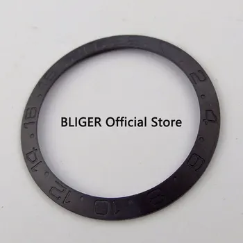 BLIGER 38 MM Brušena popolnoma Črne Keramične Plošče Vstavite Fit SUB Avtomatsko Gibanje Moške Gledajo BB18