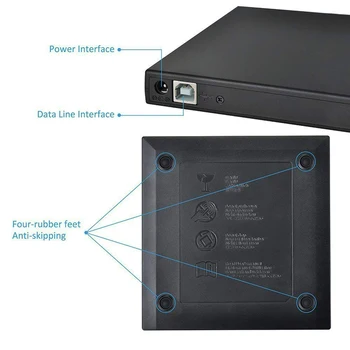 Blu-Ray Pogon Slim, USB 2.0 Bluray Gorilnika BD-RE, CD/DVD-RW Pisatelj, Predvajanje Blu-ray Disk za Prenosnik Prenosnik Netbook RAČUNALNIKA XiaoMi