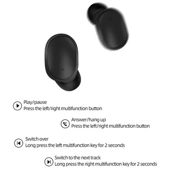 Bluetooth Slušalke Brezžične Slušalke za Xiaomi Redmi Airdots šport Čepkov Touch kontrole mic za iOS in Android, ki je na zalogi