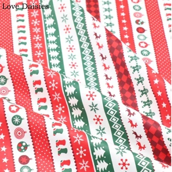 Bombaž Keper Novo Temno Rdeča Zelena Bela Božič Santa Claus Bor Bell tkanine za DIY postelje, blazine handwork Doma Dekoracijo