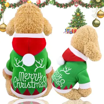 Božič Pet Oblačila za Pse, hišni Ljubljenčki Hoodie Plašč Santa Claus Pozimi Toplo Kostum za Majhne Pse Yorkshire Shih Tzu Obleka Jakna
