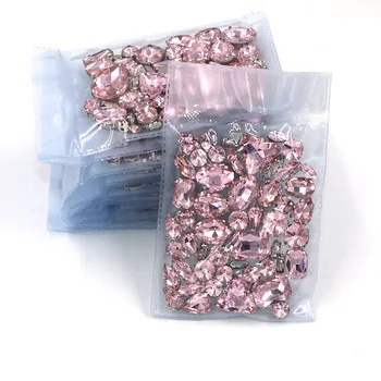 Brezplačna dostava na Debelo 5 vrečke za mešano obliko stekla kristalno iver znanja Pink okrasnih diy poročno obleko