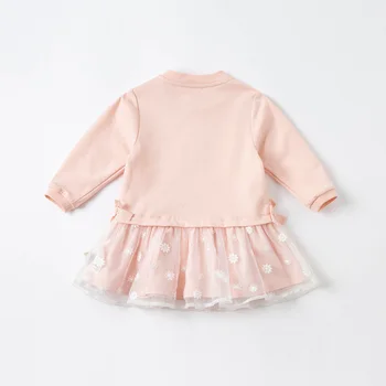 DBZ17126 dave bella pomlad baby dekle srčkan lok vezenino obleko otroci in modnih stranka obleko otroci dojenčka lolita obleko