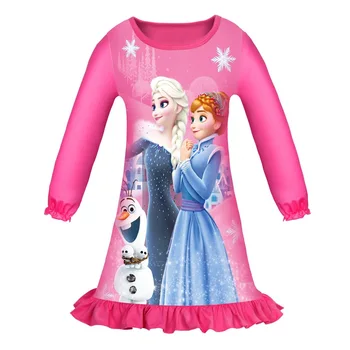 Dekleta Disney Pižame Obleke Zamrznjene Elsa Sleepwear Obleko Otroci, Oblačila, Snežna Kraljica Dekle, Princesa Obleko Za Rojstni Dan Vestidos