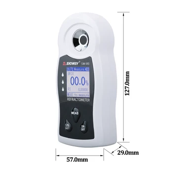 Digitalni Refraktometer LCD Sladkorja Merilnik 0~55% Brix Saccharimeter merilcem gostote (densimeter) za Sadje, Vino, Pivo Koncentracije Sladkorja v Alkohol Tester