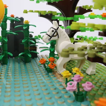 DIY MOC Džungle Model z Divjimi Živalmi, Številke Stavbe, Bloki Združljiv Mesto, Gozd, Drevesa, Hiše Opeke Otroci Igrače