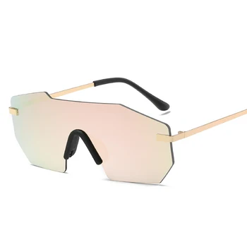 Dropshipping sončna Očala Edinstveno Rimless Zrcali Oblikovalec blagovne Znamke sončna Očala Za Ženske/Moške Spolne Big enem Kosu Objektiv sončna Očala