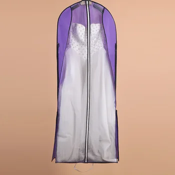 Dual-uporabljajte Dolga 150 cm Poročne Poročno Obleko Haljo Prah Kritje Potnih Plašč Kovček Vrečko za Shranjevanje Garderobe Oprema FC55