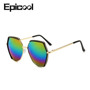 Epicool Pilotni sončna Očala Ženske Nepravilne Oblike Ogledalo sončna Očala Moških Zlitine Okvir Modna sončna Očala blagovne Znamke Design oculos