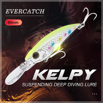 Evercatch Kelpy 5g/60mm pisanec čepa opustitvi globoko potapljanje crankbaits rattlin jerkbait plavajoče ribolov wobblers za bas ščuka
