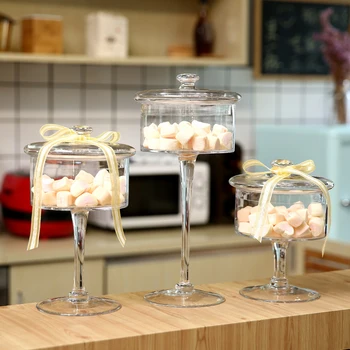 Evropski Glass Candy Kozarec Za Shranjevanje Steklenic Prah-Dokazilo Stojalo Sladica Sladkarije Kozarci Za Čaj Caddy Škatle Za Shranjevanje Jar Doma, Poroka Dekoracija