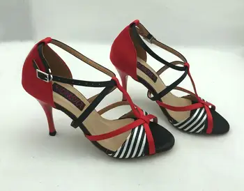 Fashional strokovno ženska latinsko plesne čevlje dvorana salsa tango čevlji poročni & party čevlji rdeči saten 6232B-BRS