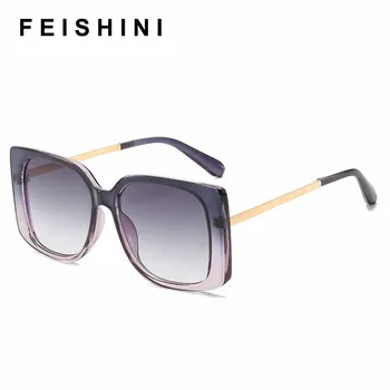 Feishini Star Pogodbeno Kakovosti sončna Očala Ženske Prevelik Kvadratnih UV Zaščito Dame Očala Moda Sonce Glassees Letnik